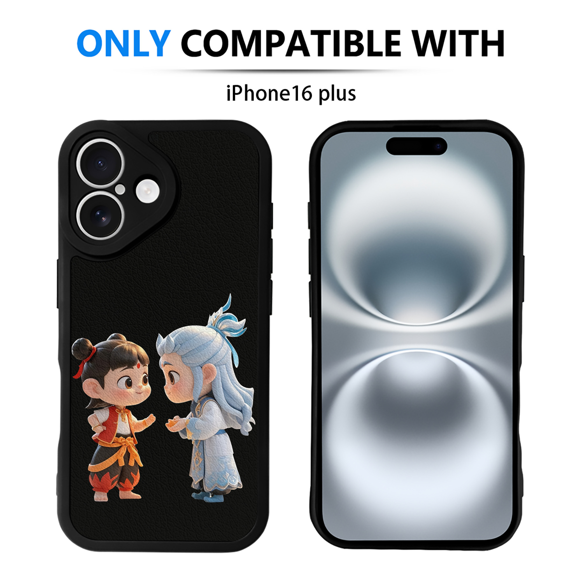 （画像用） Ne Zha 2 ナタ 魔童の大暴れ 【iPhone 16シリーズ対応】シリコンスマホケース（レザー調） 材質：シリコン